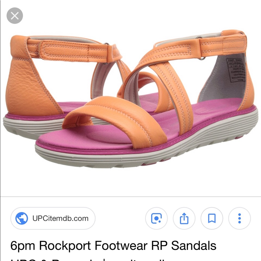 NEW Rockport leather sandals in orange